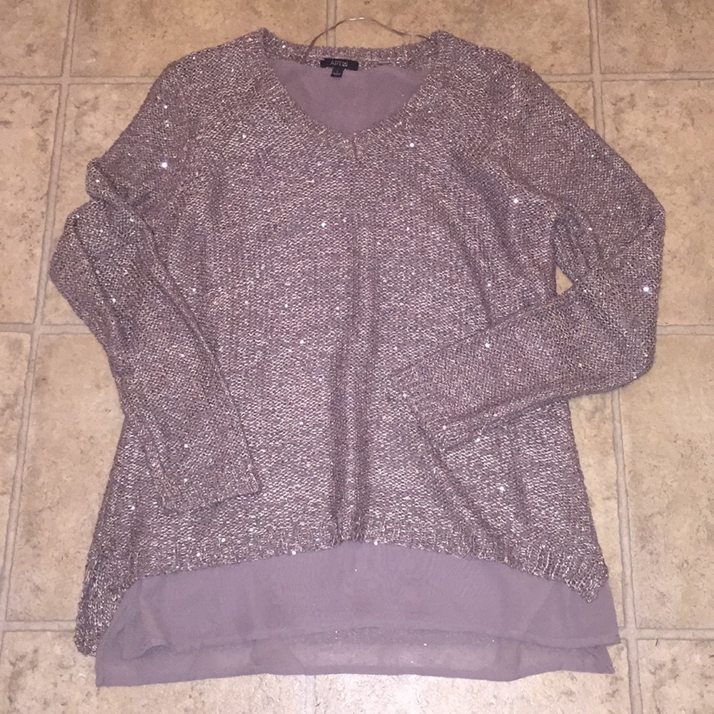 Apt 9 Long Sleeve Tunic With Sequins - image 3